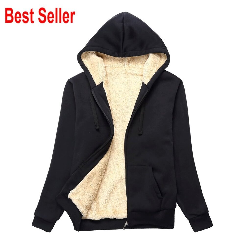 Women's Fleece Hoodie Full Zip Sherpa Lined Winter Jacket with Pockets